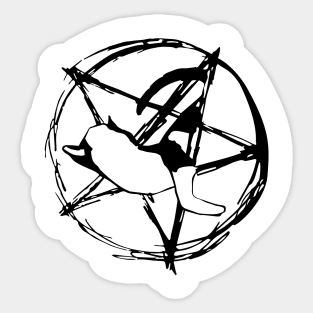 Cat in a Pentagram 1 Sticker